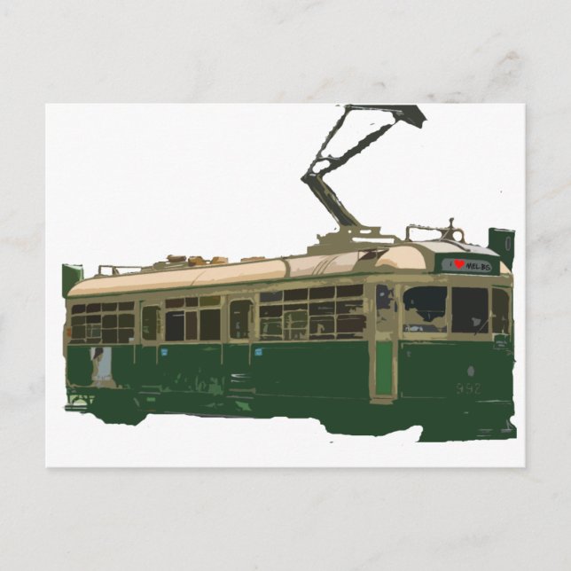 I heart Melbs Tram Postcard Postkarte (Vorderseite)