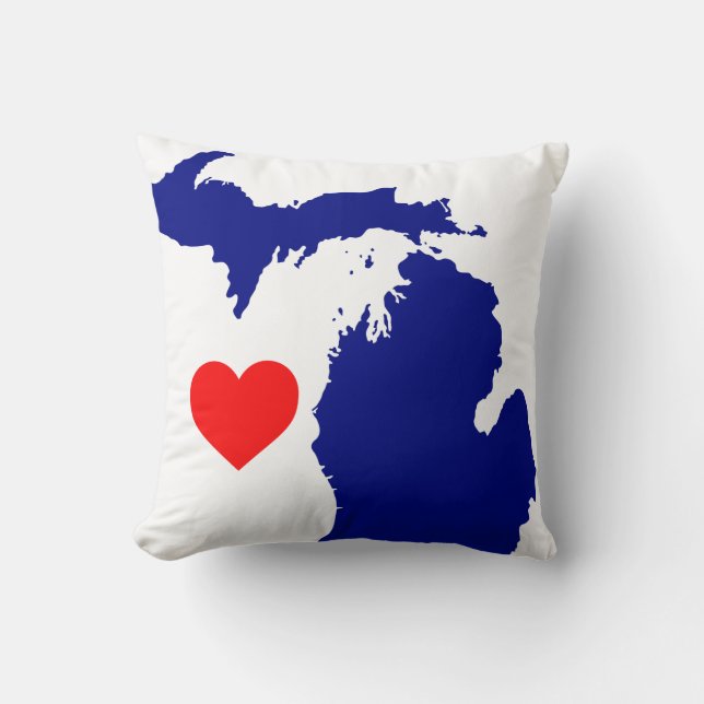 I heart Michigan großen Staat Kissen (Vorderseite)