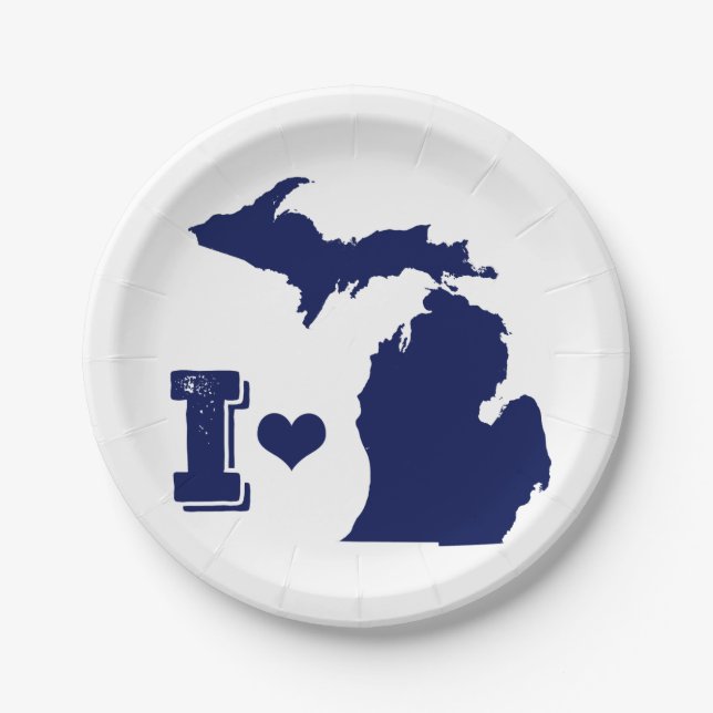I heart Michigan Pappteller (Vorderseite)