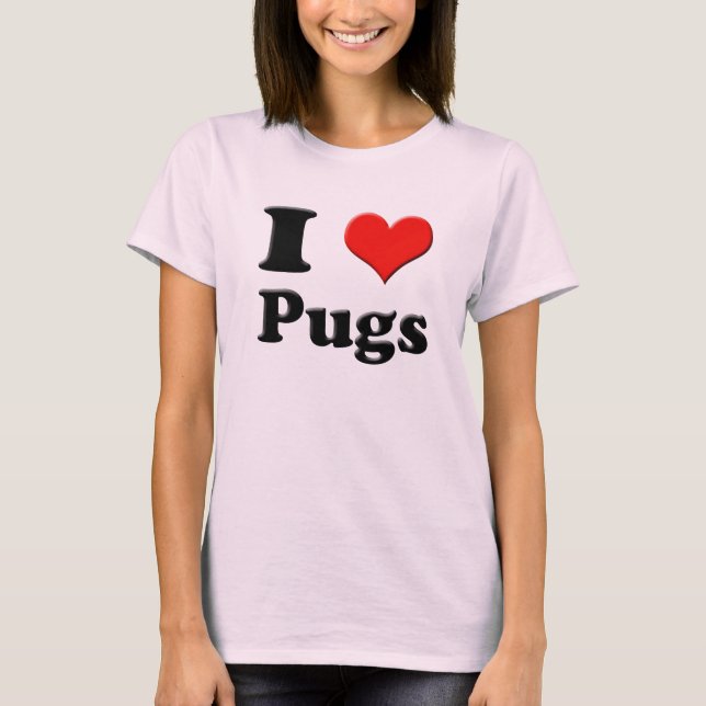 I Heart Möpsen T-Shirt (Vorderseite)
