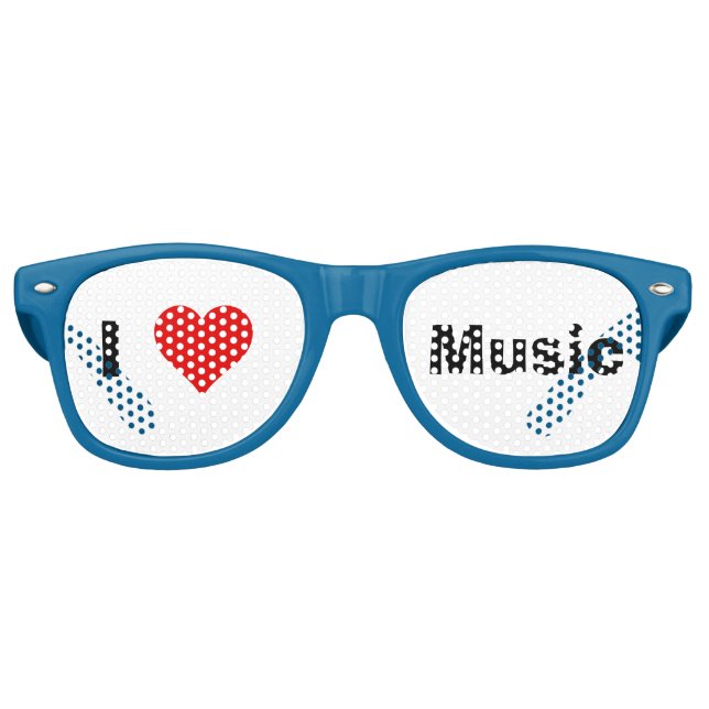 I Heart Music Party Sonnenbrille (Vorderseite)