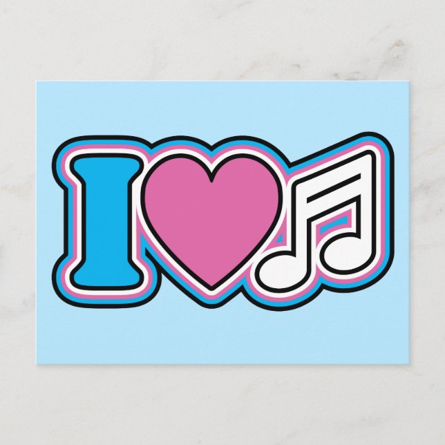 I Heart Music Postkarte (Vorderseite)