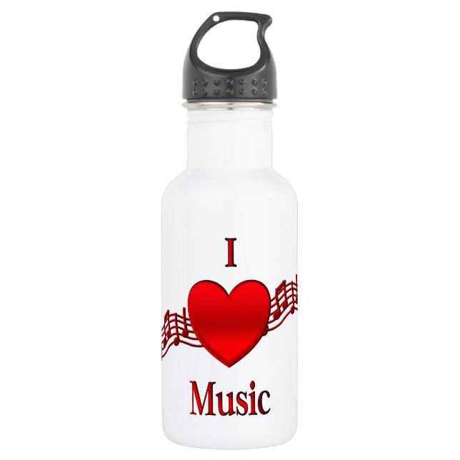 I Heart Music Trinkflasche (Vorderseite)