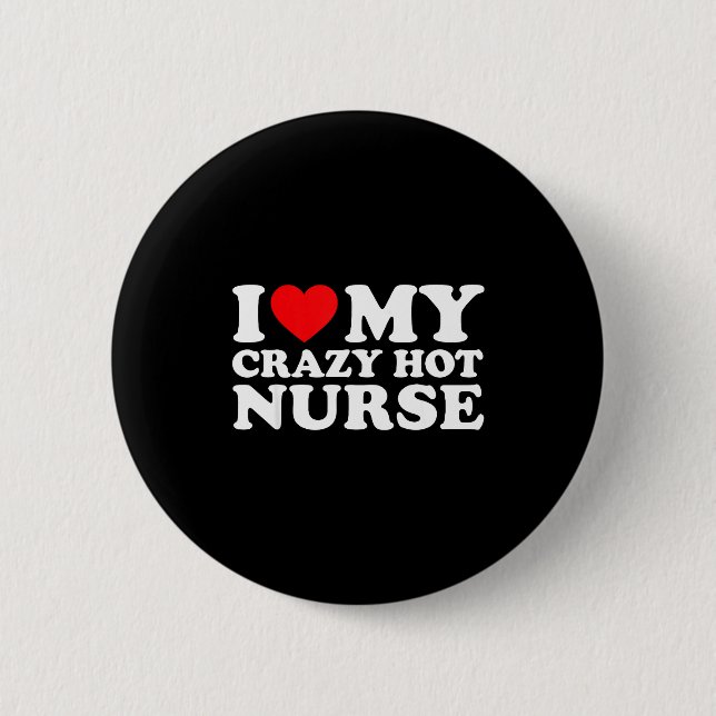 I Heart My Nurse Husband Wife Funny Matching Coupl Button (Vorderseite)