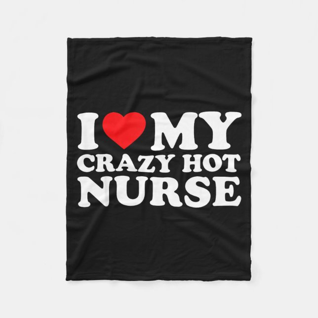 I Heart My Nurse Husband Wife Funny Matching Coupl Fleecedecke (Vorderseite)