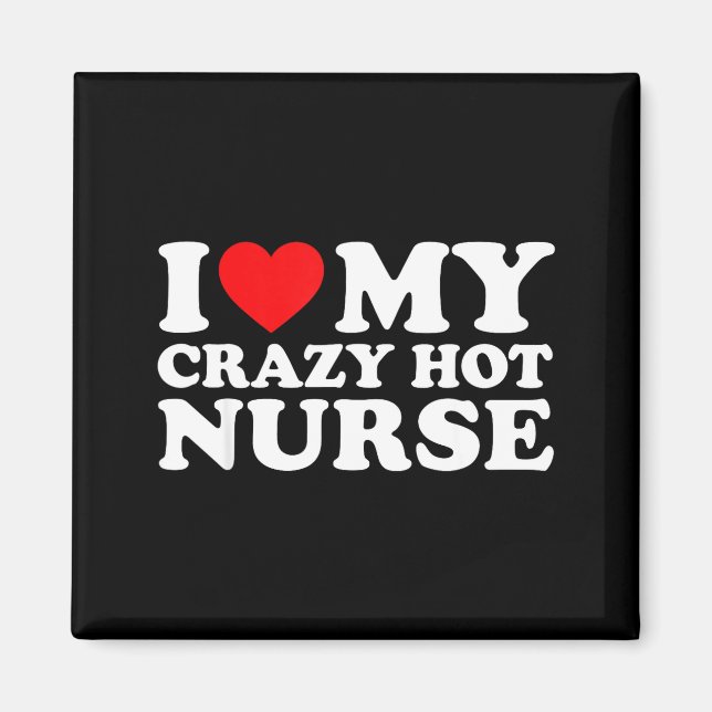 I Heart My Nurse Husband Wife Funny Matching Coupl Magnet (Vorne)