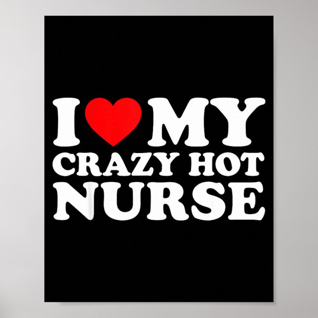 I Heart My Nurse Husband Wife Funny Matching Coupl Poster (Vorne)