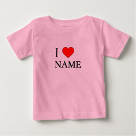 I heart name (customisable) baby t-shirt
