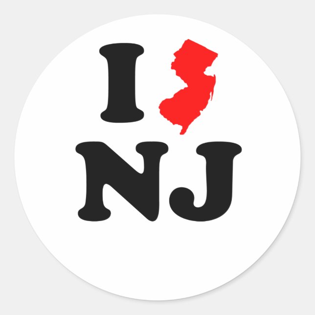 I Heart NJ Runder Aufkleber (Vorderseite)