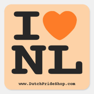 I heart NL Quadratischer Aufkleber