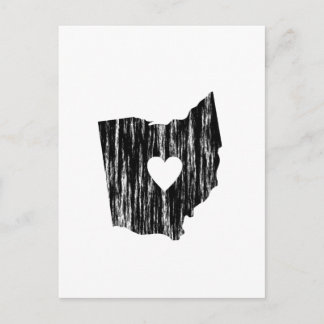 I Heart Ohio Grunge Worn Kontur Staat Liebe Postkarte