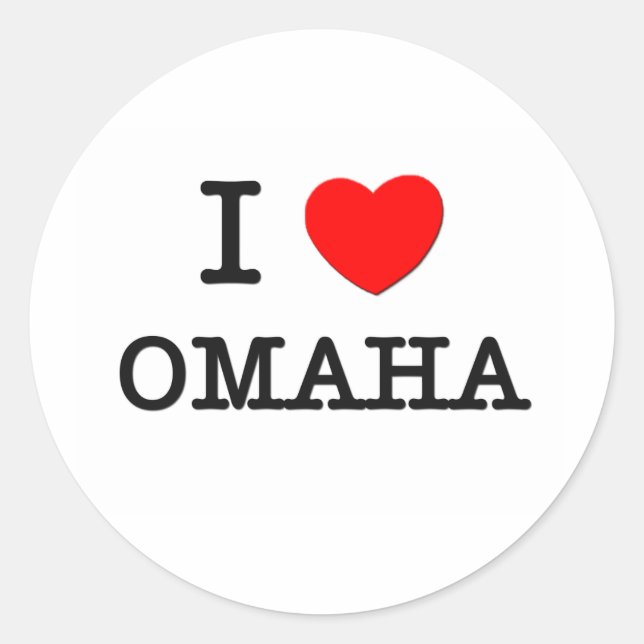 I Heart OMAHA Runder Aufkleber (Vorderseite)
