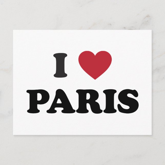 I Heart Paris Frankreich Postkarte (Vorderseite)