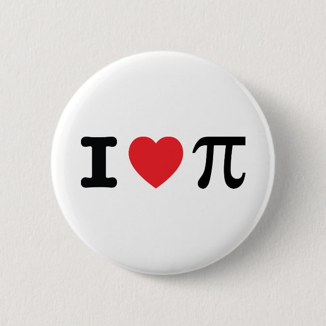 I Heart Pi Button (Vorderseite)