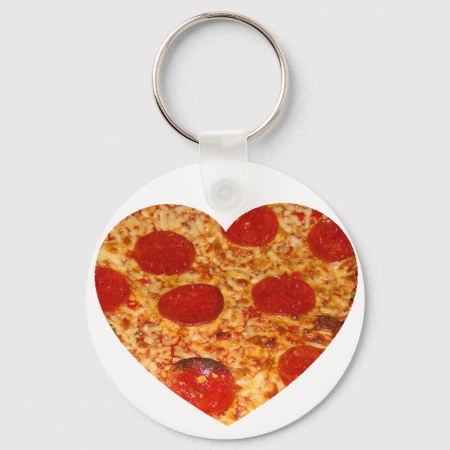 I Heart Pizza Schlüsselanhänger (Vorderseite)