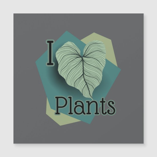 I Heart Plants Magnet (Vorderseite)