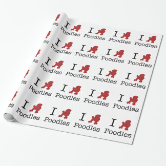 I Heart Poodles Geschenkpapier