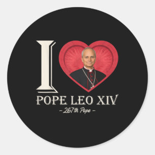 I Heart Pope Leo Xiv Papst Robert Francis Prevost Runder Aufkleber