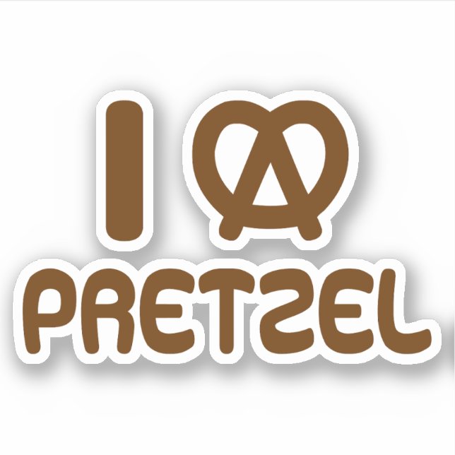 I Heart Pretzel Aufkleber (Vorderseite)