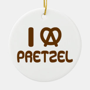 I Heart Pretzel Keramik Ornament