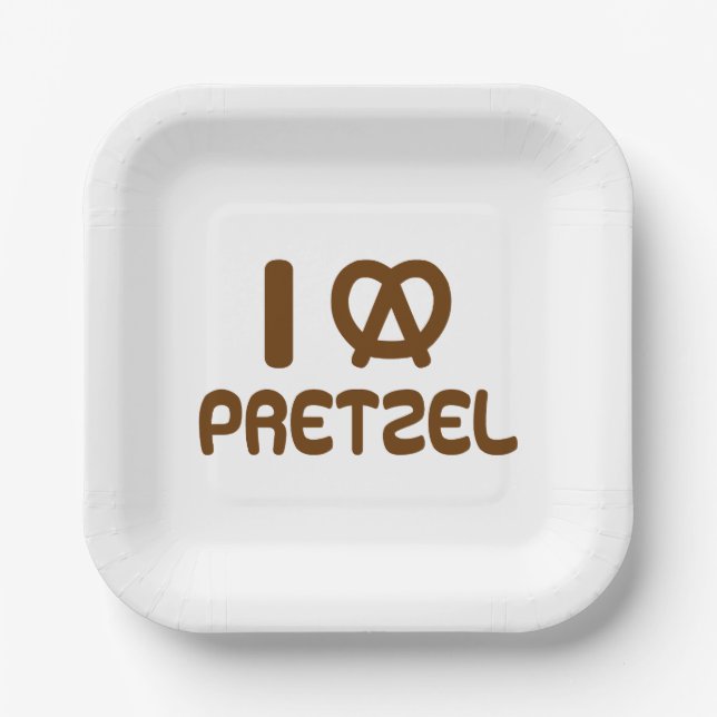 I Heart Pretzel Pappteller (Vorderseite)