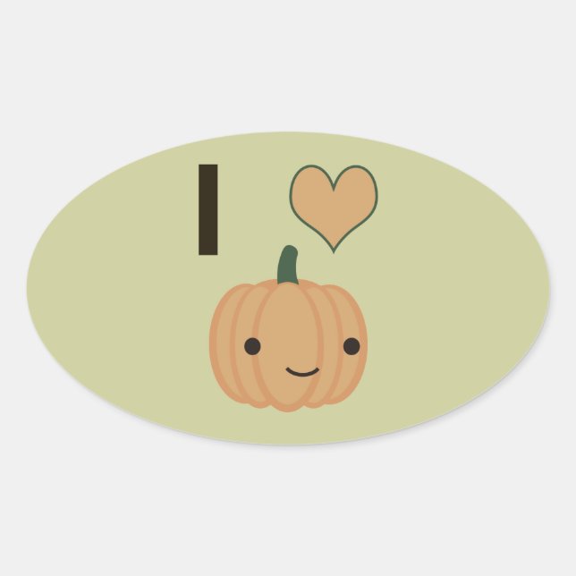 I heart Pumpkin Ovaler Aufkleber (Vorderseite)