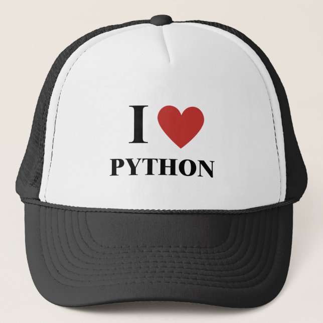 I HEART Python Hat Truckerkappe (Vorderseite)
