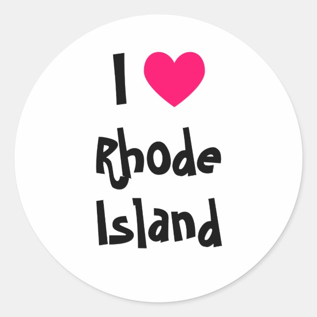 I Heart Rhode Island Runder Aufkleber (Vorderseite)