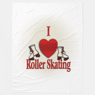 I Heart Roller Skaten Fleecedecke