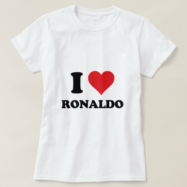 I Heart Ronaldo Vorname I Liebe Personalisiert Stu T-Shirt (Design vorne)