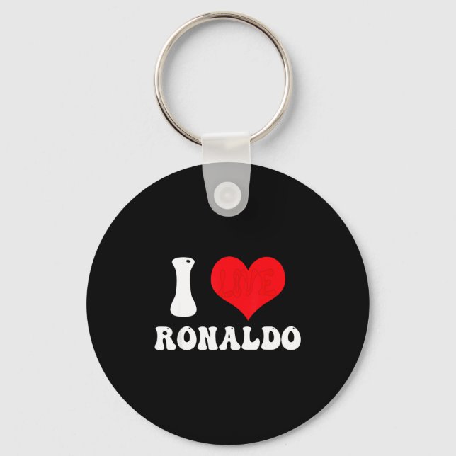 I Heart Ronaldos First Name Groovy D Valentines  Schlüsselanhänger (Vorderseite)