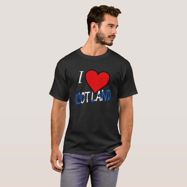 I Heart Scotland Overlay-Datei T-Shirt (Vorne ganz)