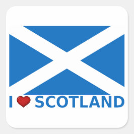 I Heart Scotland Quadratischer Aufkleber