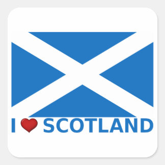 I Heart Scotland Quadratischer Aufkleber