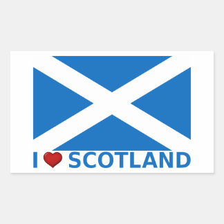 I Heart Scotland Rechteckiger Aufkleber