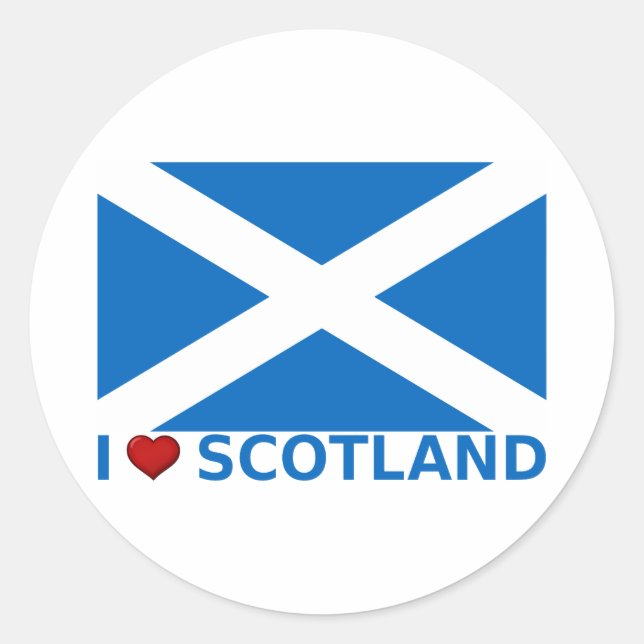 I Heart Scotland Runder Aufkleber (Vorderseite)