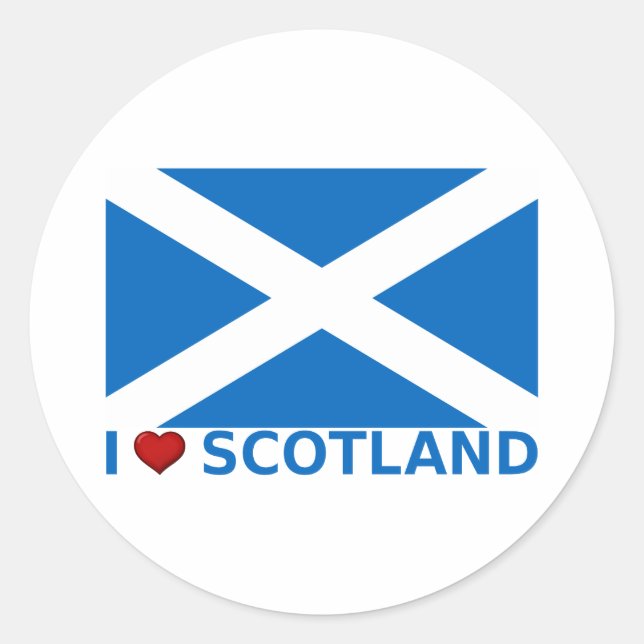 I Heart Scotland Runder Aufkleber (Vorderseite)