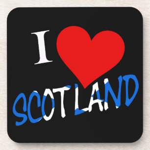 I Heart Scotland überlagert Küste Getränkeuntersetzer