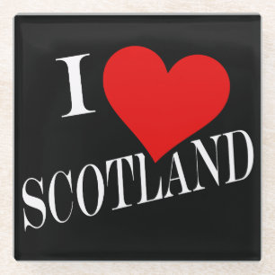 I Heart Scotland wt Küste Glasuntersetzer