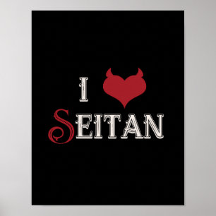 I "heart" Seitan vegan Design Poster