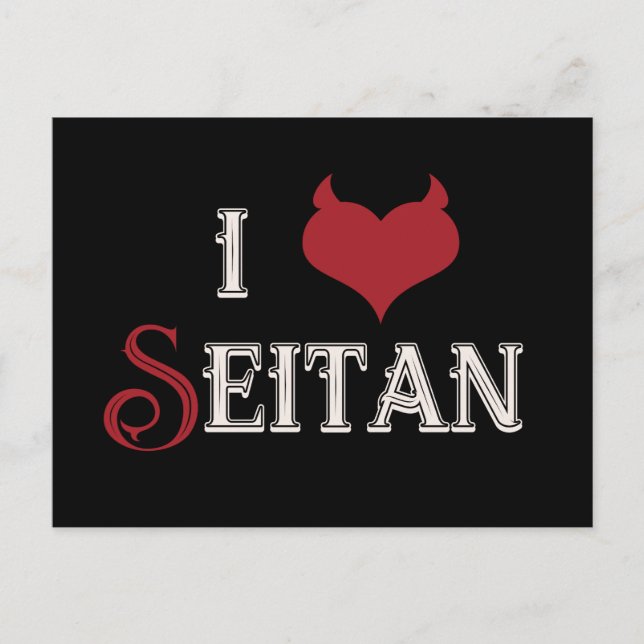 I "heart" Seitan veganes Design Postkarte (Vorderseite)