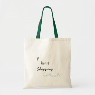 "I Heart Shopping Green" Tote Bag/Lebensmitteltasc Tragetasche