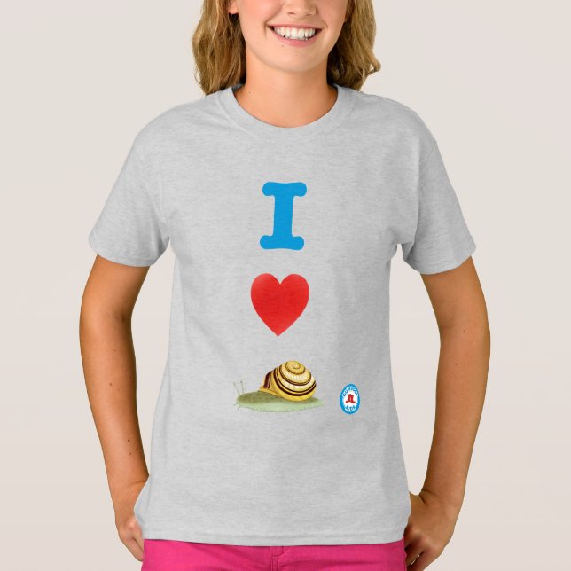 I Heart Snails Girls' T-Shirt (Vorderseite)