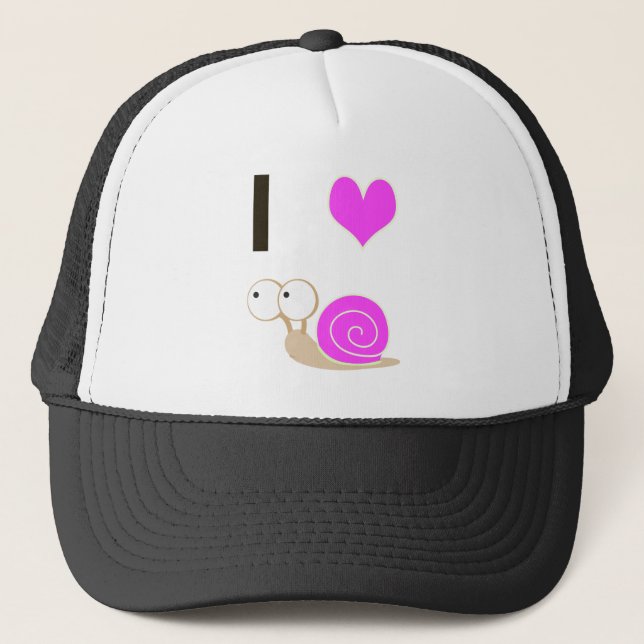 I heart Snails - Pink Truckerkappe (Vorderseite)