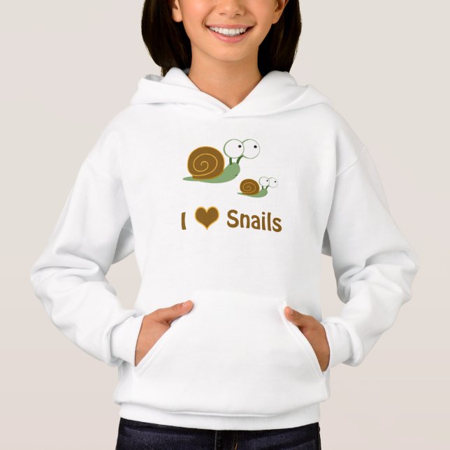 I Heart Snails - zwei niedliche Schnecken Hoodie (Vorderseite)