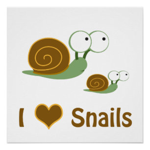 I Heart Snails - zwei niedliche Schnecken Poster