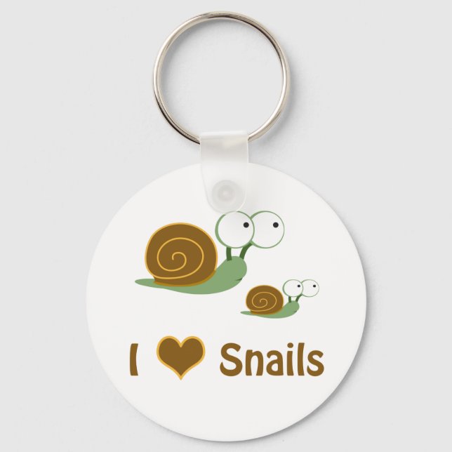I Heart Snails - zwei niedliche Schnecken Schlüsselanhänger (Vorderseite)