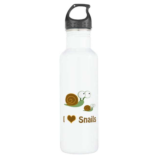 I Heart Snails - zwei niedliche Schnecken Trinkflasche (Vorderseite)