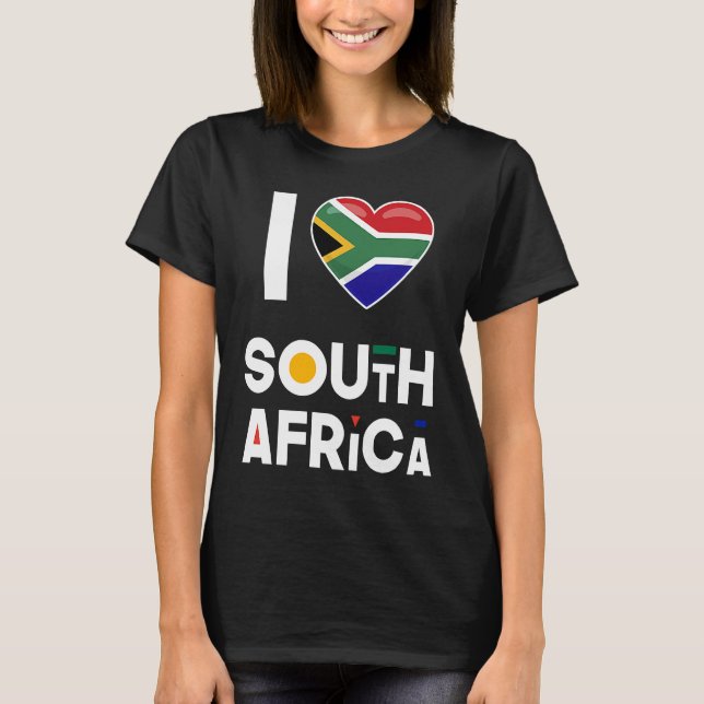 I Heart South Africa  Flag I Love South Africa T-Shirt (Vorderseite)