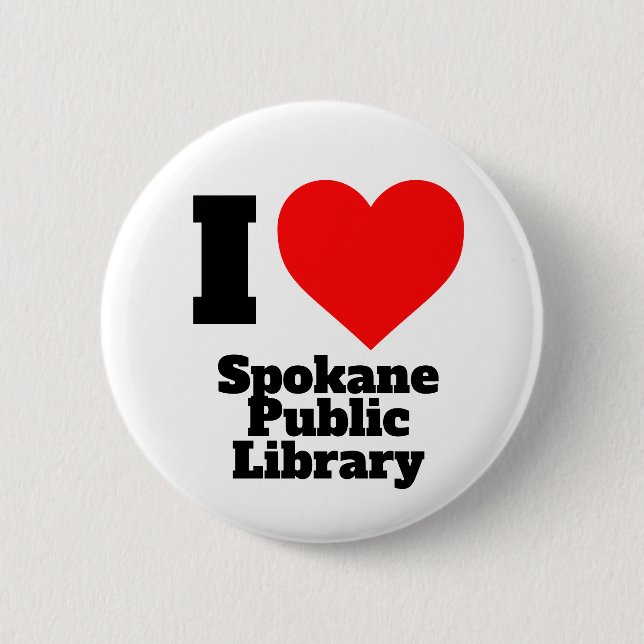 I Heart Spokane Public Library Button (Vorderseite)